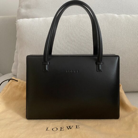 Loewe Vintage Small Postal Bag Top-Handle Black - Picture 1 of 9